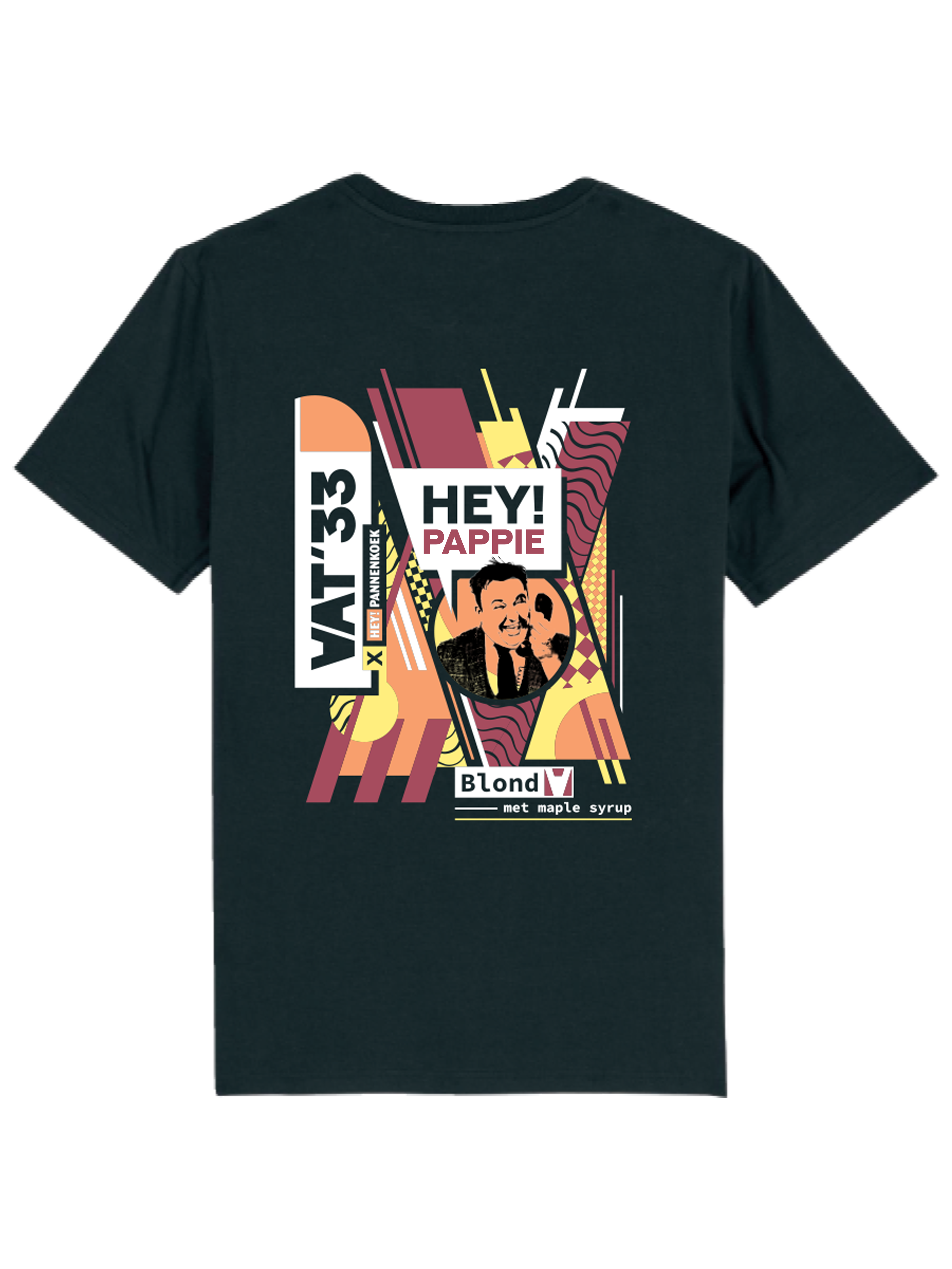 Hey!Pappie T-Shirt Zwart - Hoptimaal